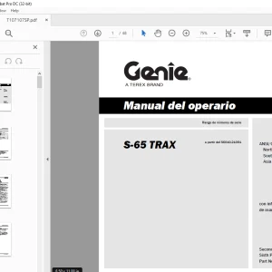 Genie lift S-65 TRAX Manual del operario T107107 - PDF DOWNLOAD (Spanish)