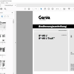 Genie lift S-80 J S-80 J TraX Bedienungsanleitung 1306266 PDF