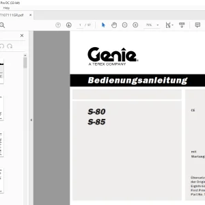 Genie lift S-80 S-85 Bedienungsanleitung 107111 PDF