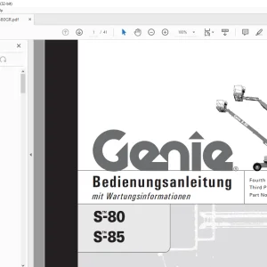Genie lift S-80 S-85 Bedienungsanleitung 82580 PDF