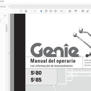 Genie lift S-80 S-85 Manual del operario 1000231  - PDF DOWNLOAD (Spanish)