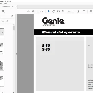 Genie lift S-80 S-85 Manual del operario 1258938  PDF