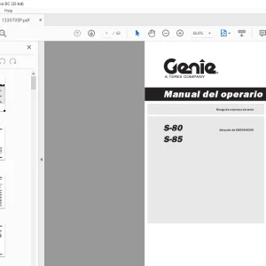 Genie lift S-80 S-85 Manual del operario 133070 - PDF DOWNLOAD (Spanish)