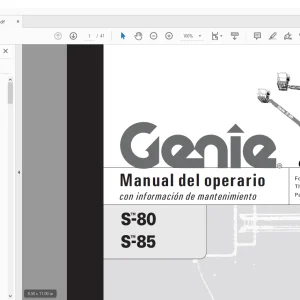 Genie lift S-80 S-85 Manual del operario 82580 PDF