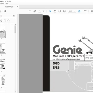 Genie lift S-80 S-85 Manuale dell`Operatore 82200 PDF
