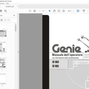 Genie lift S-80 S-85 Manuale dell`Operatore 82580 PDF