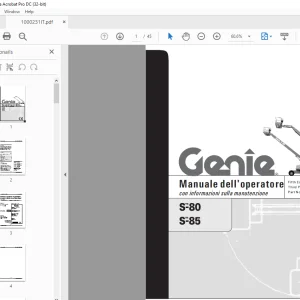Genie lift S-80 S-85 Manuale dell’operatore 1000231 PDF
