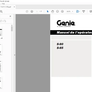 Genie lift S-80 S-85 Manuel de l’opérateur T107111FR