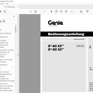 Genie lift S-80 XC S-85 XC Bedienungsanleitung 1311085 PDF