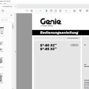 Genie lift S-80 XC S-85 XC Bedienungsanleitung - PDF DOWNLOAD (GERMAN)
