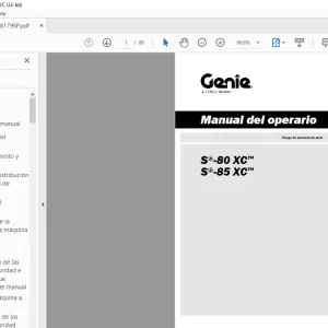 Genie lift S-80 XC S-85 XC Manual del operario 1318179