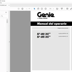 Genie lift S-80 XC S-85 XC Manual del operario - PDF DOWNLOAD (Spanish)