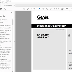 Genie lift S-80 XC S-85 XC Manuel de l’opérateur 1318179