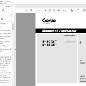 Genie lift S-80 XC S-85 XC Manuel de l’opérateur  PDF