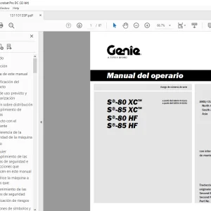 Genie lift S-80 XC S-85 XC S-80 HF S-85 HF Manual del operario 1311013