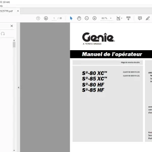 Genie S-80/S-85 Series Operator Manual (French) PDF