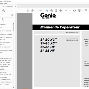 Genie lift S-80 XC S-85 XC S-80 HF S-85 HF Manuel de l’opérateur