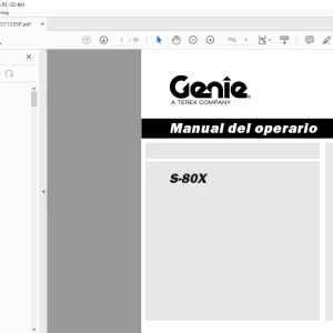 Genie lift S-80X Manual del operario T107105- PDF DOWNLOAD (Spanish)