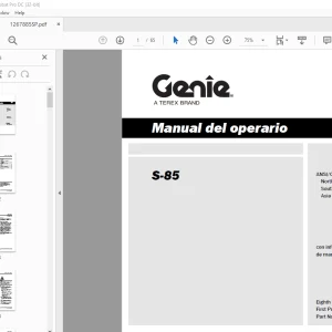 Genie lift S-85 Manual del operario 1267885 - PDF DOWNLOAD (Spanish)