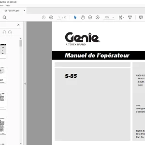 Genie lift S-85 Manuel de l`Operateur 1267885 PDF