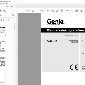 Genie lift S60 HC Manuale dell’operatore - PDF DOWNLOAD (Italian)
