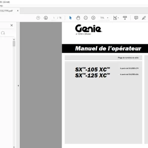 Genie lift SX-105 XC SX-125 XC Manuel de l’opérateur 1270327