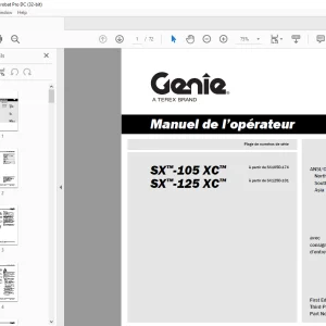 Genie lift SX-105 XC SX-125 XC Manuel de l’opérateur 1275466 - PDF DOWNLOAD (FRENCH)