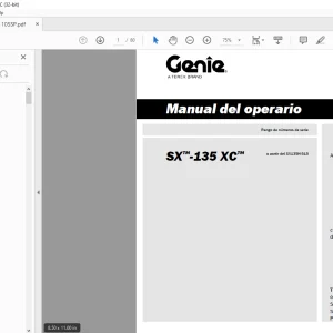 Genie lift SX-135 XC Manual del operario 1301105 PDF