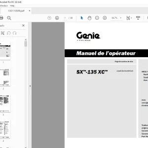 Genie lift SX-135 XC Manuel de l’opérateur 1301105