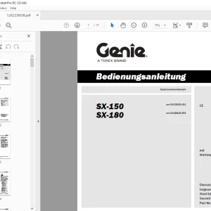 Genie lift SX-150 SX-180 Bedienungsanleitung 126233  PDF