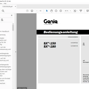 Genie lift SX-150 SX-180 Bedienungsanleitung 1292555 PDF