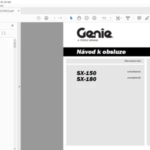 Genie lift SX-150 SX-180 Návod k obsluze Manual 1262336