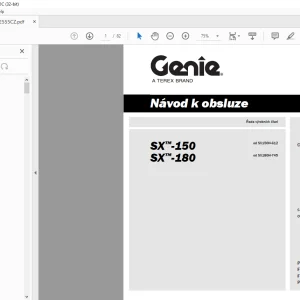 Genie lift SX-150 SX-180 Návod k obsluze Manual 1292555