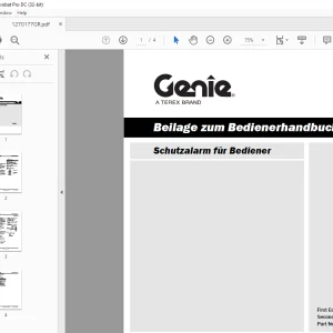 Genie lift Schutzalarm für Bediener Beilage zum Bedienerhandbuch 1270177