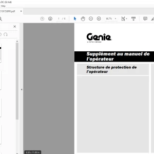 Genie lift Structure de protection de l’opérateur Supplément au manuel de l’opérateur