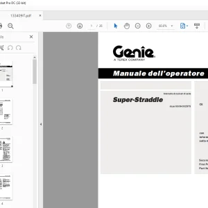 Genie lift Super-Straddle Manuale dell’operatore 133409 PDF