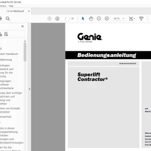 Genie lift Superlift Contractor Bedienungsanleitung 1314196 PDF