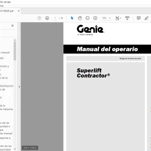 Genie lift Superlift Contractor Manual del operario 1314196 PDF