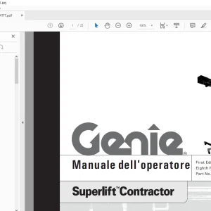 Genie lift Superlift Contractor Manuale dell’operatore 33547 pdf