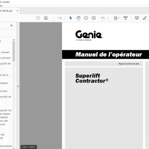 Genie lift Superlift Contractor Manuel de l’opérateur 1314196