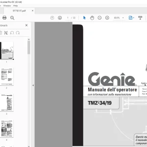 Genie lift Z-25/8 Z-20/8 Z-20/8N Manuale dell'operatore 41313 PDF