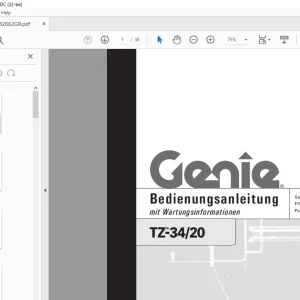 Genie lift TZ 34/20 Bedienungsanleitung 43645 - PDF  DOWNLOAD (GERMAN)