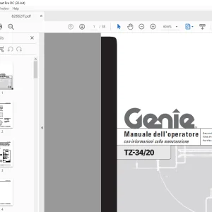 Genie lift TZ-34/20 Manuale dell’operatore 82662  - PDF DOWNLOAD (Italian)