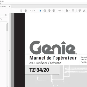 Genie lift TZ-34/20 Manuel de l`Operateur 82662 PDF