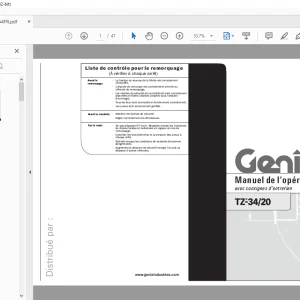 Genie lift TZ-3420 Manuel de l'opérateur PDF