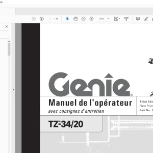 Genie lift TZ-34/20 Manuel de l’opérateur 43645 PDF