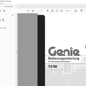 Genie lift TZ-50 Bedienungsanleitung 133555 - PDF DOWNLOAD (GERMAN)