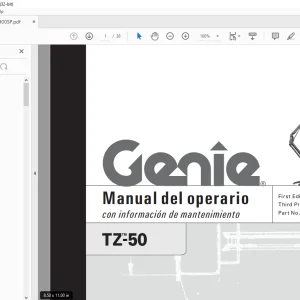 Genie lift TZ-50 Manual del operario 82900 - PDF DOWNLOAD (Spanish)