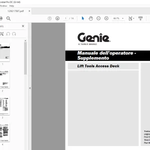 Genie lift Tools Access Deck Supplemento Manuale dell'operatore