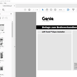 Genie lift Tools™ Expo Installer Bedienerhandbuch PDF